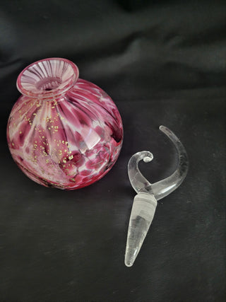 Glass Act Studio Perfume Bottle w/Glass Stopper - Pink & Gold