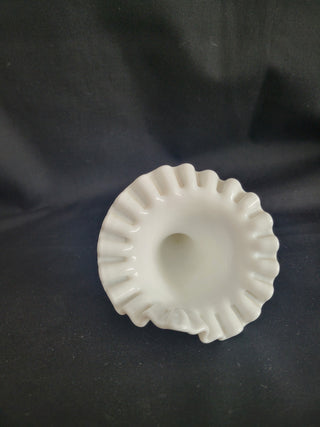 Vintage Fenton Milk Glass Hobnail Epergne Horn
