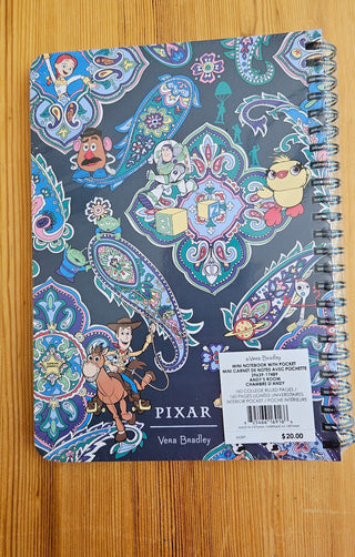 Vera Bradley Pixar Mini Spiral Notebook with Pocket