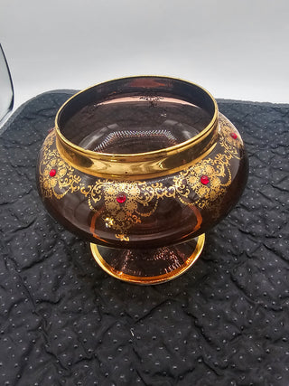 VTG. BOHEMIA CZECH AMETHYST  GLASS BOWL