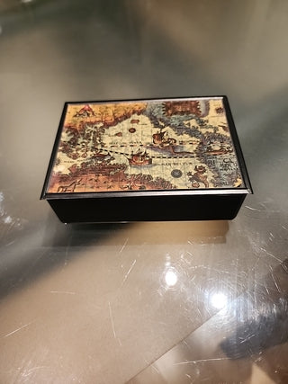 Vtg Trinket Box Old World Map