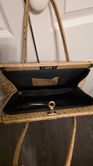 Vintage DIVA'S Embossed OSTRICH leather purse