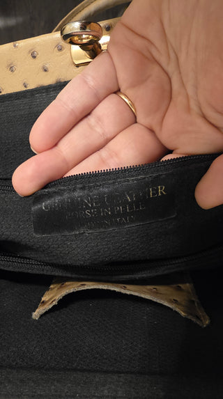 Vintage DIVA'S Embossed OSTRICH leather purse