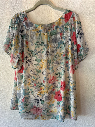 12F Roz & Ali Floral Blouse Size 2X MTS|65086