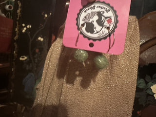 Green decorative earrings #62 VV MTS