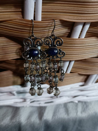 Vintage Lapis&Soladite earrings rsv