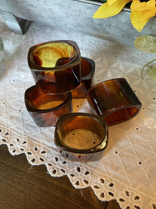 Amber Napkin Rings Set of 5 RCD
