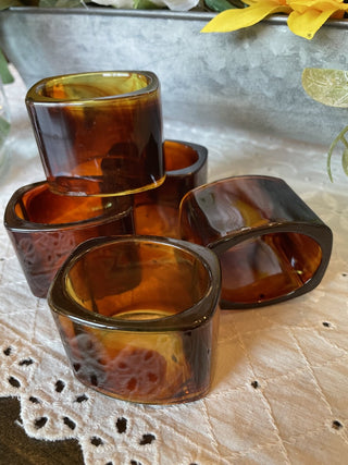 Amber Napkin Rings Set of 5 RCD