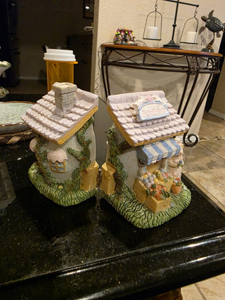 Diorama, VTG Rabbit Bunnies Trinkets Flower Shop|53267