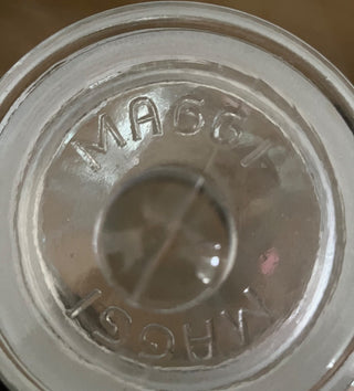 VINTAGE LARGE HEAVY MAGGI APOTHECARY JAR 1930'S 10.5 X 5 EXCELLENT CONDITION (KJS) RCD