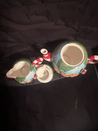Vintage Fitz and Floyd "Santa Around the World "Globe Teapot & Milk pourer #62 VV MTS|141555