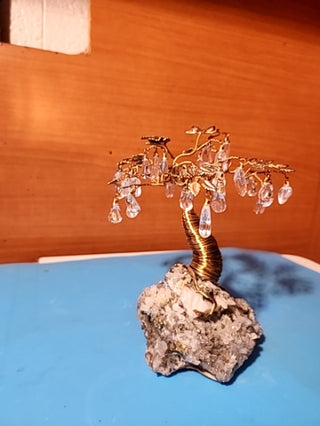 Beautiful swarovski crystal tree on a droozy crystal base handmade