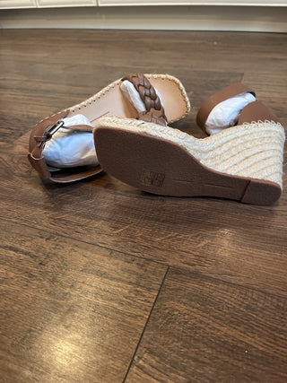 NEW, Dolce Vita Nilton Espadrille Wedge Heels Brown Leather Size 9 - RCD|118943