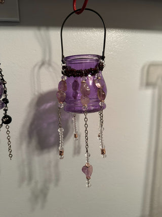 SunCatcher Purple-Blk Bead-Glass|55479