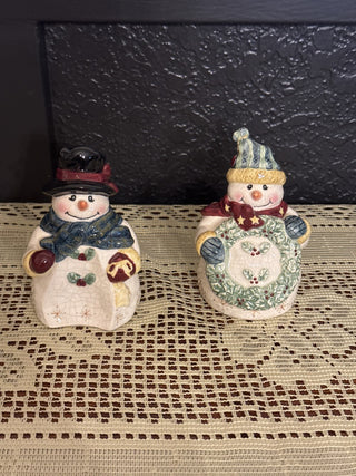 Vintage Bella Casa by Ganz Snowmen Salt and Pepper shaker set of 2 -RCD|125955