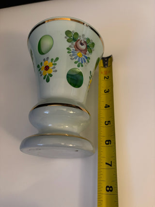 Bohemian White Case cut to green glass