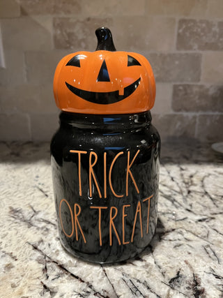 Rae Dunn Trick or Treat Canister with Pumpkin Lid RCD|112878