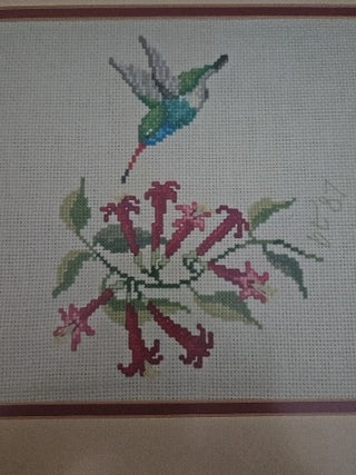 RM826-Cross Stich Hummingbird  Framed