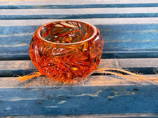 Depression Glass Salt Cellar Amber