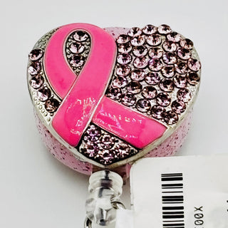 Pink Ribbon Retractable Badge Holder on a Belt Clip|76241