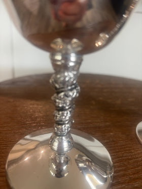 Vintage Spanish silver plate Goblets - set of 2