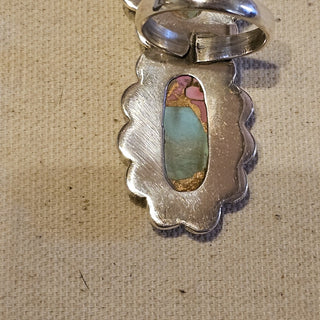 .925 double cotton candy turquoise adjustable ring|89332