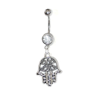 Silver inv. Hamsa Belly Ring|53724