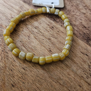 bri.craftique - Yellow Striped Chevron Bracelet (BRI) - MTS|133030