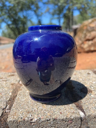 BB Vintage 4.5” Asahi Kutani Ware Vase Cobalt Blue Japanese Porcelain