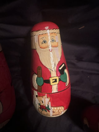 5 Vintage Santa Nesting Dolls # 62 VV MTS|141578