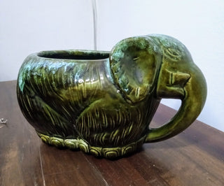 MW Vintage Ceramic Green Elephant Planter MTS|92751