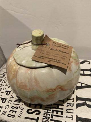 Lg-Handmade Concrete Pumpkin Candle|109597