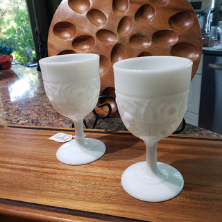 Westmoreland Milk Glass Goblets - (set of 2) RSV