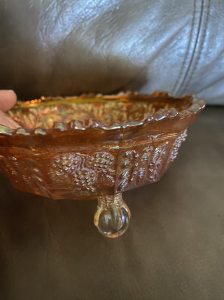 Fenton Marigold Carnival Glass footed bowl