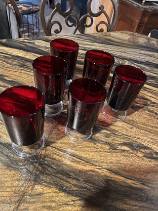 Vintage Arcoroc Luminarc France Red Ruby Stemware. RSV|125129