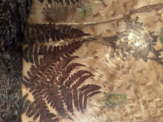 Vintage 1920's  Natural Wicker Tray with flowers and butterfly #62 VV MTS|97178