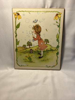 Vintage Denise Flemming, little girl blowing bubbles SB MTS|134479
