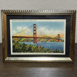 Framed Vtg SF/Golden Gate Bridge Postcard MTS|83285