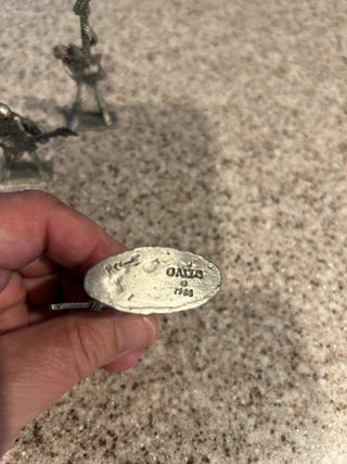 7 piece pewter skeleton rock band|121124