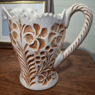 Vintage Brown/White Floral Pitcher RCD|120282