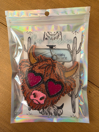 Car Freshie - Heart Highland Cow