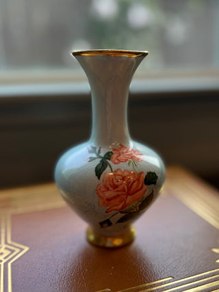 Hand painted gold floral small vase RSV|54222