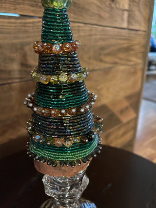 Handmade Green Crystal Wrapped Christmas Tree ~MTS|138671