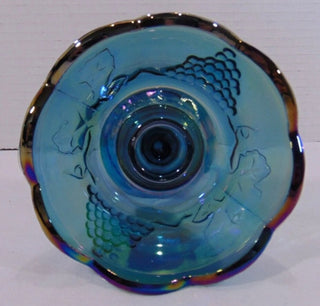 Vintage Indiana Glass Harvest Grape Blue Carnival Candle Holder|96233