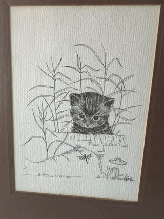 Vintage Bill Neat cat drawing RSV|100068