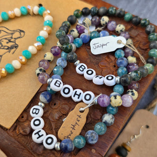 30% OFF bri.craftique -BOHO - Jasper Stone x Word Bead Bracelet