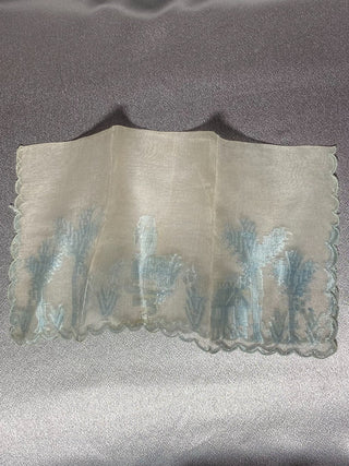 Shear Vintage Hankie With Blue Tatting RSV