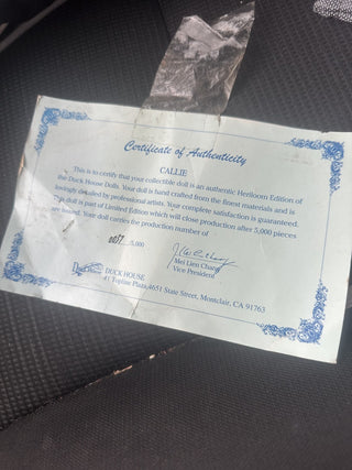 Callie Doll with Certificate 37 /5000 #62 VV MTS|109814