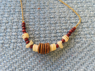 wood beaded choker necklace RCD