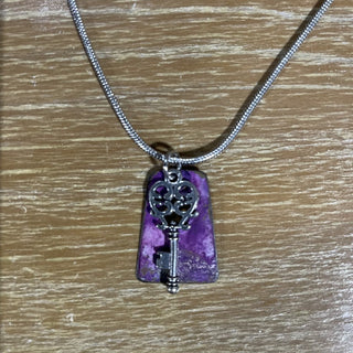 purple metal w/ key, 20" chain RSV